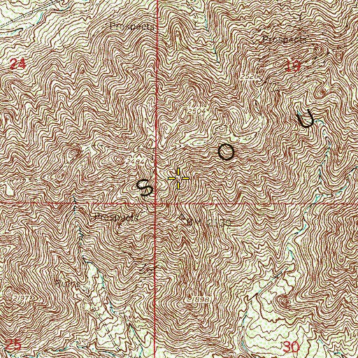 Topographic Map of Gila Range, AZ