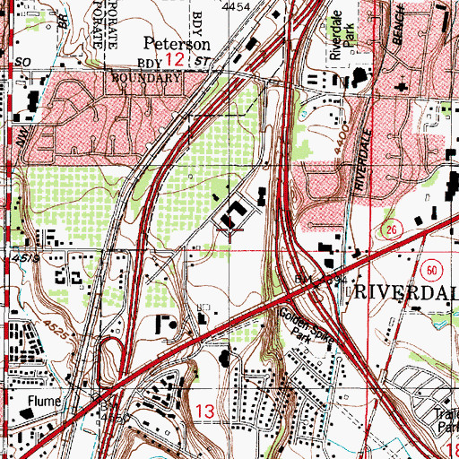 Topographic Map of Riverdale Industrial Park, UT