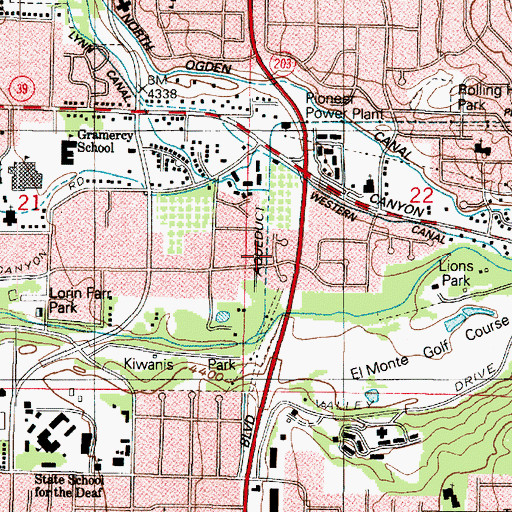 Topographic Map of Orchard Park Estates Subdivision Number One and Two, UT