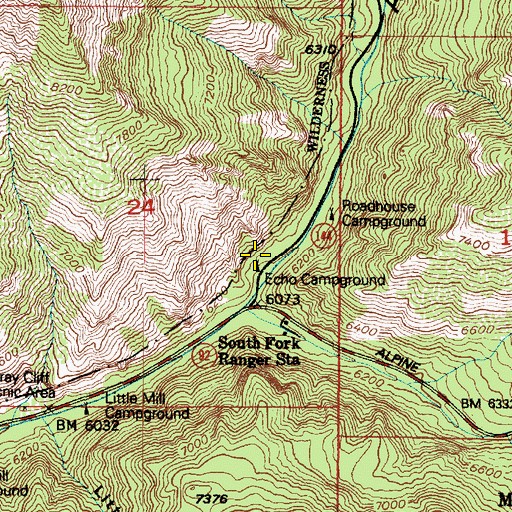 Topographic Map of Echo Campground, UT