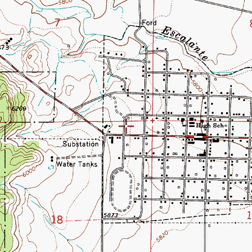 Topographic Map of Escalante District Ranger Station, UT