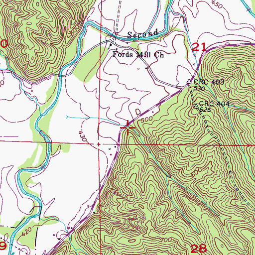Topographic Map of Cryder Hollow, AL