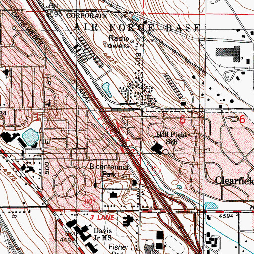 Topographic Map of Airlane Park, UT