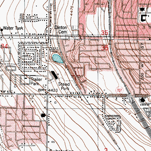 Topographic Map of Barlow Heights, UT