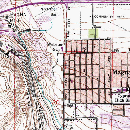 Topographic Map of Chambers Townsite, UT