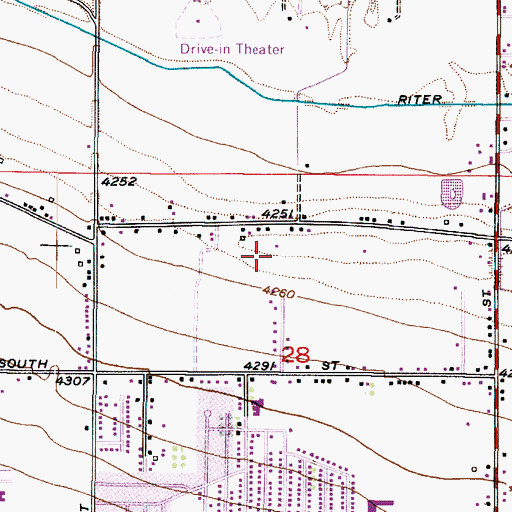 Topographic Map of Damron Way, UT