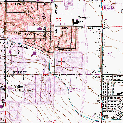 Topographic Map of Bennion Plaza, UT