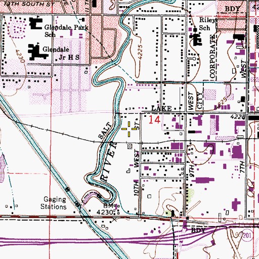 Topographic Map of Beyles Riverside Plot, UT