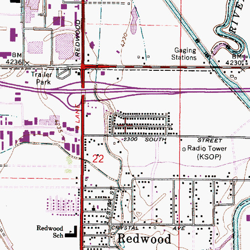 Topographic Map of Redwood Gardens, UT