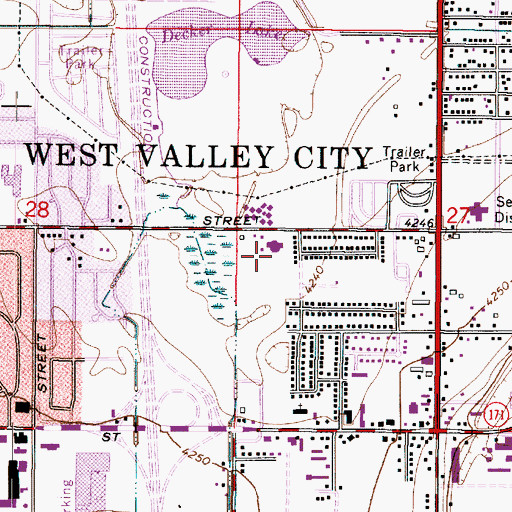 Topographic Map of Redwood Village, UT