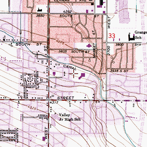 Topographic Map of Rolling Meadows, UT