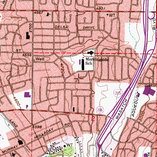 Topographic Map of Bonnie Brae, UT