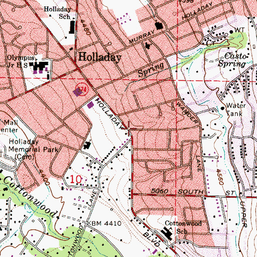 Topographic Map of Wren Hollow, UT