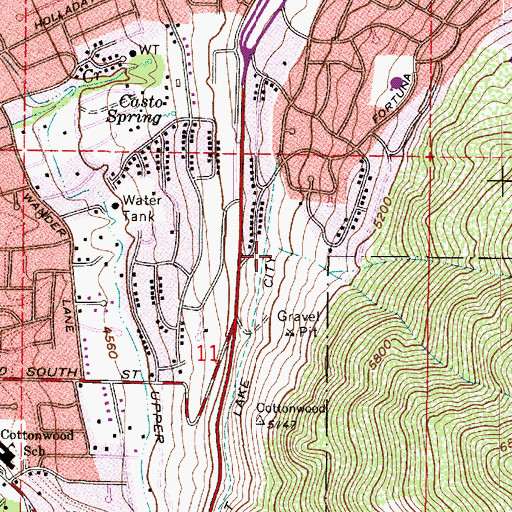 Topographic Map of Cove on Mount Olympus Place, UT