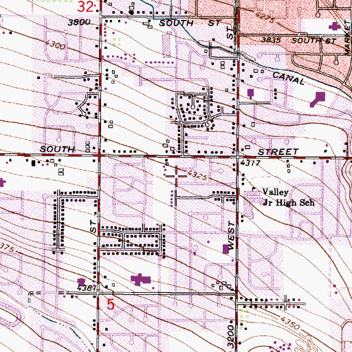 Topographic Map of Hawarden Heights, UT