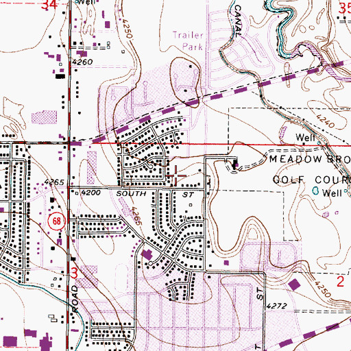 Topographic Map of Meadow Green, UT