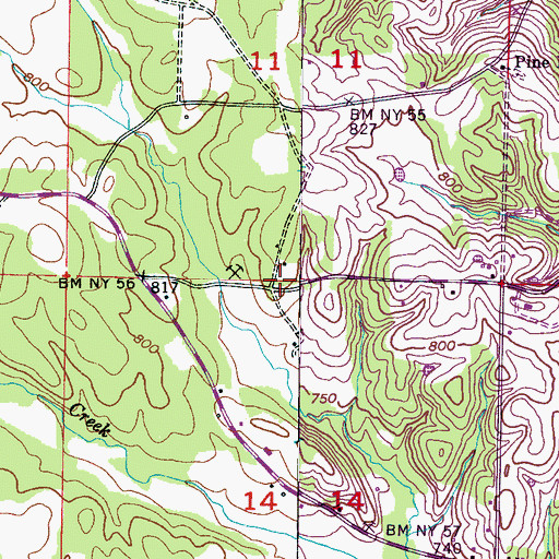 Topographic Map of Kendall School (historical), AL