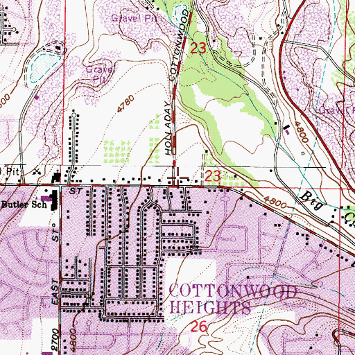 Topographic Map of Bradford Ranchos, UT
