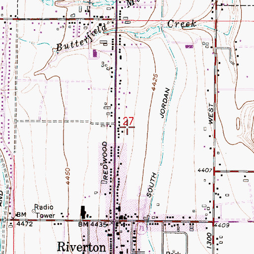 Topographic Map of Meado Green, UT