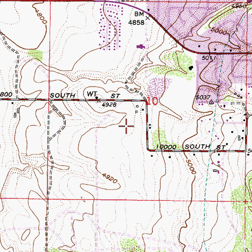 Topographic Map of Sunset Meadows Village, UT