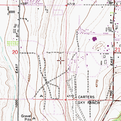 Topographic Map of Eastridge, UT