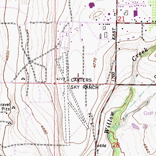 Topographic Map of Hidden Valley Hills, UT