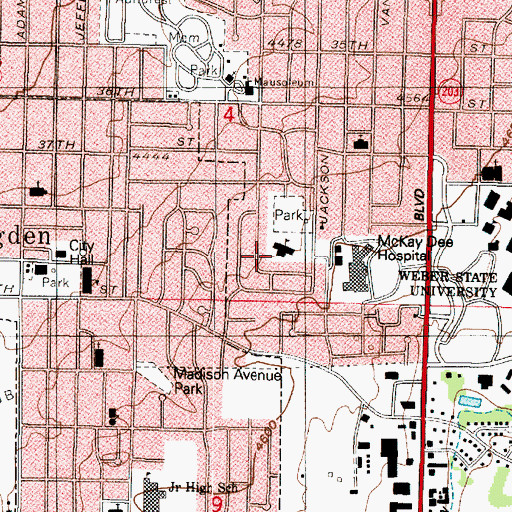 Topographic Map of Grandview Acres, UT