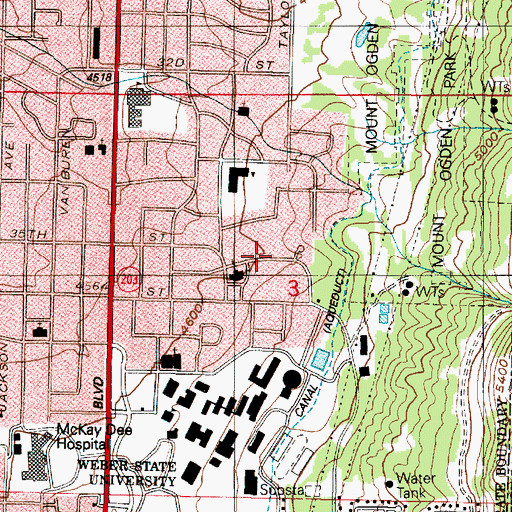 Topographic Map of Kingston Heights Annexes, UT