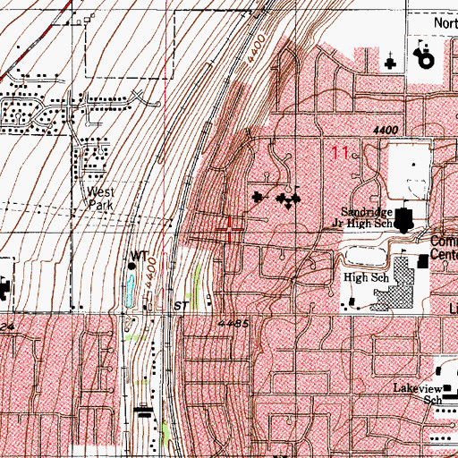 Topographic Map of Sundown Estates, UT