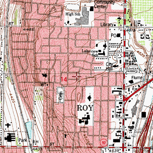 Topographic Map of Bel Air, UT
