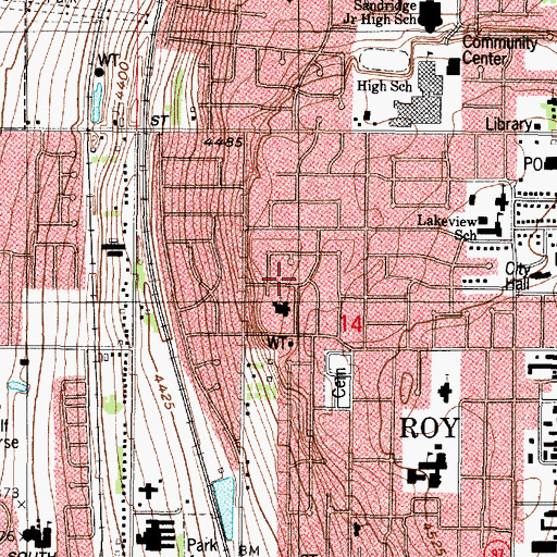 Topographic Map of Shamrock, UT