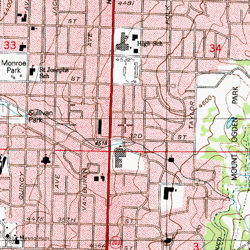 Topographic Map of Oak Wood Heights, UT