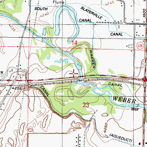Topographic Map of Hill Acres, UT