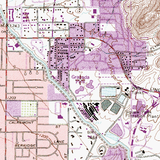 Topographic Map of Granada Park, AZ