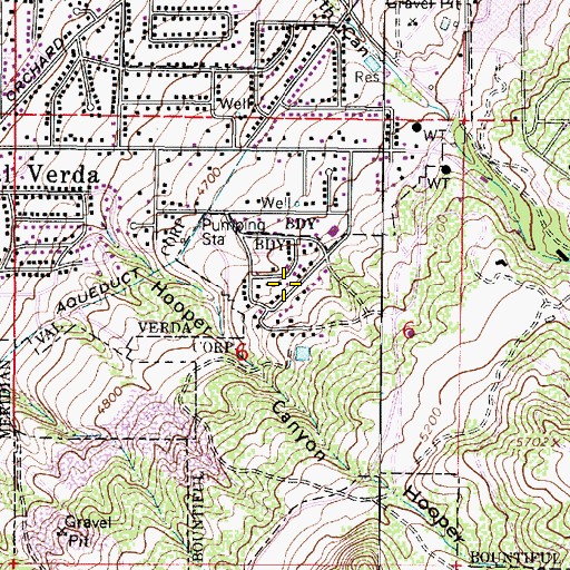 Topographic Map of Bona Vista, UT