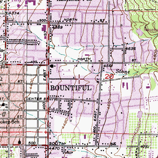 Topographic Map of Woodmere, UT