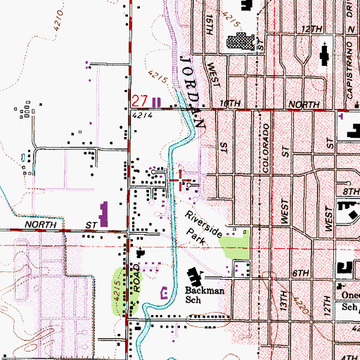 Topographic Map of Rose Park Circle, UT
