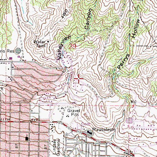 Topographic Map of North Bonneville, UT