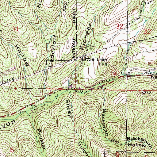 Topographic Map of Quad, UT