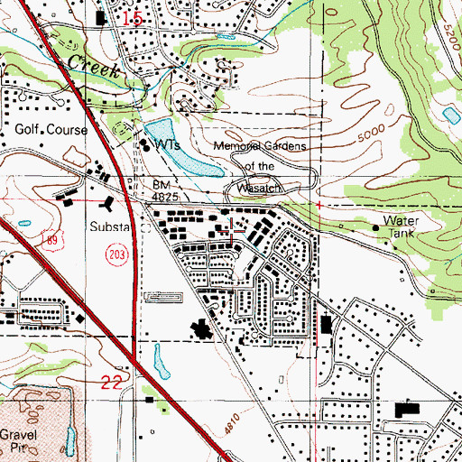 Topographic Map of The Meadows PRUD, UT