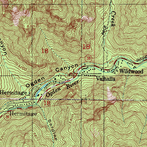 Topographic Map of The Hermitage, UT