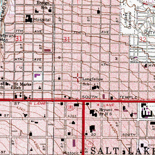 Topographic Map of The Avenues Hertiage Condominium, UT