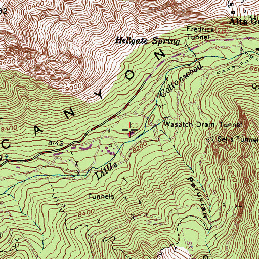 Topographic Map of The Cliff Lodge, UT