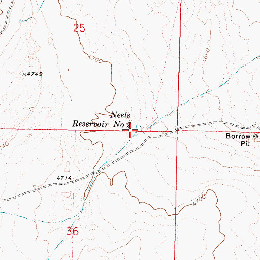 Topographic Map of Neels Reservoir Number 2, UT