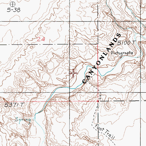 Topographic Map of Great Gallery Pictographs, UT