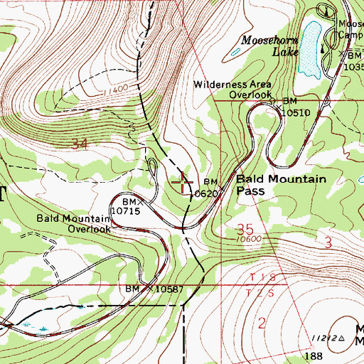 Topographic Map of Bald Mountain Campground, UT