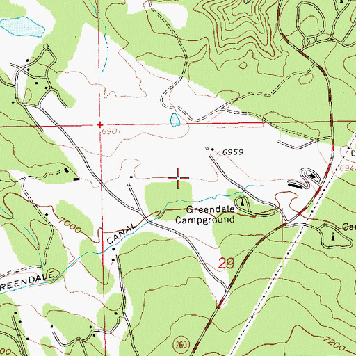 Topographic Map of Flaming Gorge Lodge, UT