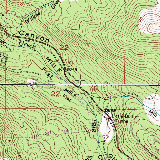 Topographic Map of Solitude Ski Area, UT