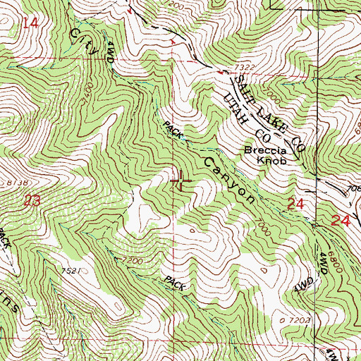 Topographic Map of Rattlesnake Spring, UT