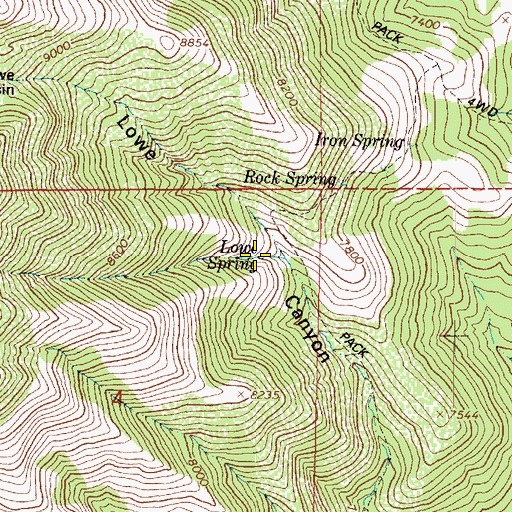 Topographic Map of Lowe Spring, UT